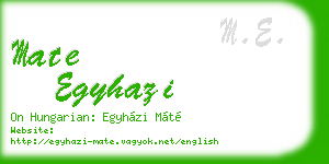 mate egyhazi business card